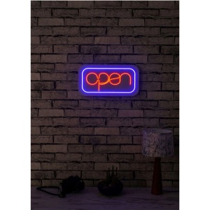 Decor de perete Re-Bloom, Open, LED, PVC, alb/albastru/rosu, 40 x 22 x 2 cm - Img 4