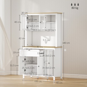 Dulap pentru bucatarie, MDF, alb/natur, 100 x 40 x 180 cm, Resigilat, Grad A - Img 3