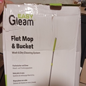 EasyGleam set mop plat + galeata 2 camere 39x23x19 cm, maner inox 131 cm, cap mop 32x12.5 cm, 1 rezerva inclusa - Verificat A · Re-Bloom - Img 6