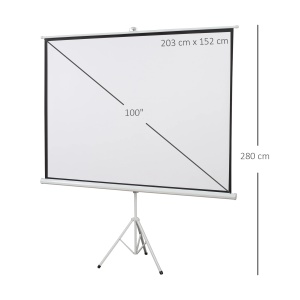 Ecran proiectie cu stativ 203x152 cm, 100 inch, format 4:3, suprafata alb-mat, tesatura/metal - Verificat A · Re-Bloom - Img 5