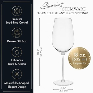 Elixir Glassware set 3 pahare vin cristal transparent, cu picior, 530 ml, suflate manual, Premium Hand-Blown - Verificat B · Re-Bloom - Img 3