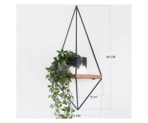 Evila Originals 792EVL2743, raft perete 60x23 cm, molid, metal, maro/negru - Verificat A · Re-Bloom - Img 4