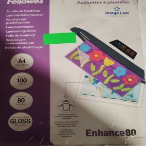 Folie laminare Fellowes A4, 80 microni, 100 buc/top, Resigilat, Grad A - Img 2