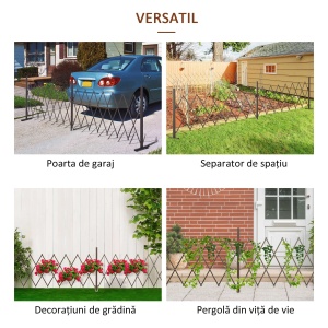 Gard extensibil autoportant Re-Bloom, aliaj aluminiu/otel, 405x31x103.5 cm, pliat 52x31x103.5 cm, maro inchis - Verificat A · Re-Bloom - Img 6