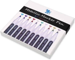 H&S set 10 markere metalice cu vopsea, varf pasla calitate superioara, uscare rapida, pentru pictura/desen/colorat/multiple suprafete - Verificat A · Re-Bloom - Img 6