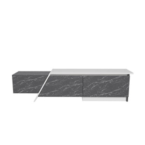Hanah Home comoda TV, PAL melaminat, 180x35x28.6 cm, grosime 18mm, gri/alb - Verificat A · Re-Bloom