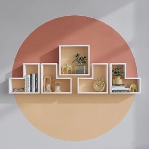 Hanah Home etajera de perete 180x59.3x15 cm, PAL 18mm, rafturi multiple, concept modern, alb - Verificat A · Re-Bloom - Img 4