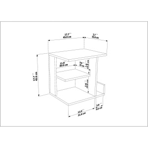 Hanah Home noptiera, PAL melaminat 18mm, 45x35x45 cm, stejar oud - Verificat A · Re-Bloom - Img 5