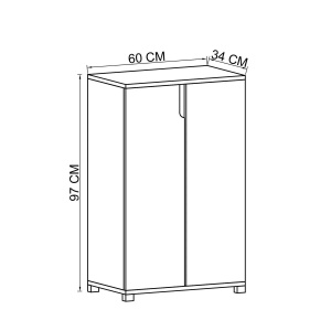 Hanah Home pantofar, PAL melaminat 100%, 60x34x97 cm, picioare plastic 3cm, capacitate 30kg/raft, multiple rafturi, fixare perete, alb - Verificat A · Re-Bloom - Img 5