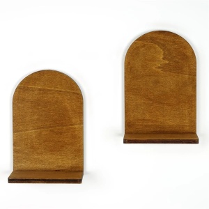 Hanah Home set 2 rafturi de perete, placaj 100% grosime 8mm, 16x26x9 cm, nuc - Verificat A · Re-Bloom