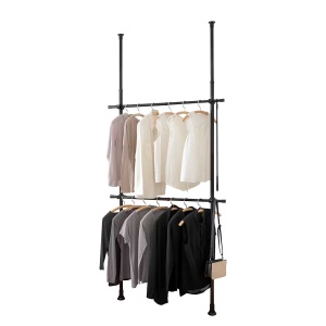 Hercules Basic stand telescopic haine 75-120x165-300 cm, otel acoperit cu pulbere, reglabil, negru - Verificat A · Re-Bloom