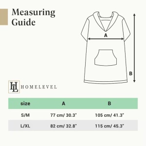 Homelevel poncho de baie unisex, bumbac organic 100%, marime S-M, gluga + buzunar cangur, lavabil 40°C, gri - Verificat A · Re-Bloom - Img 5