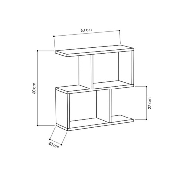 Homemania masuta de cafea 60x20x60 cm, PAL 18mm melaminat, capacitate 20 kg, alb si gri - Verificat A · Re-Bloom - Img 5