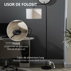 Lampadar arcuit Re-Bloom, otel/poliester, alb/negru, 64 x 38 x 163,5 cm, Resigilat, Grad A - Img 6