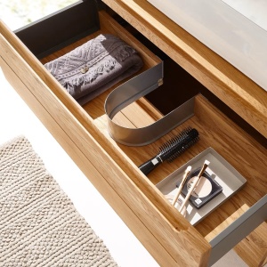 Lindersvik dulap pentru lavoar 60x54x46 cm, 2 sertare, fata stejar masiv finisaj natural, PAL furnirut - Verificat A · Re-Bloom - Img 5