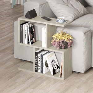 Masuta cafea living 60x60x20 cm, PAL melamina 100%, grosime 18mm, capacitate 20 kg, travertin/gri - Verificat A · Re-Bloom - Img 3