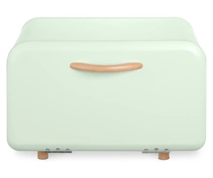 Navaris cutie paine metal/lemn, 35.2x23.5x23 cm, deschidere frontala, curatare manuala, verde deschis - Verificat A · Re-Bloom - Img 3