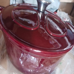 Navaris oala emailata din fonta antiaderenta, plita/cuptor, Ø24cm, 3.5L, Rosu inchis - Verificat A · Re-Bloom - Img 4