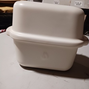 Navaris tava copt paine ceramica cu capac, 23x14x12.7cm, rezistenta 240°C, fara PTFE/PFOA/PFAS, compatibila masina spalat vase, crem - Verificat A · Re-Bloom - Img 5