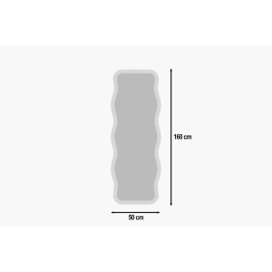 Oglinda de perete Re-Bloom, MDF/sticla, alb, 50 x 160 x 2,2 cm - Img 3