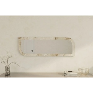 Oglinda perete verticala 40x120x2.2 cm, rama MDF 100%, stil contemporan, gri/efes si marmura - Verificat A · Re-Bloom - Img 3