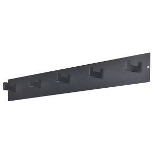 Oxnard II cuier perete 5 carlige 70x10x7 cm, metal vopsit pulbere, negru - Verificat A · Re-Bloom
