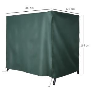 Panza de acoperire pentru leagan Re-Bloom, tesatura Oxford impermeabila, 180x124x164 cm, usa frontala 180x154 cm, verde - Verificat A · Re-Bloom - Img 6
