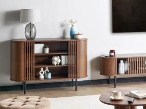 Produs Resigilat Bufet Re-Bloom Taroon, PAL/otel, 120x40x80 cm, maro inchis - Verificat A - Img 2