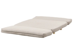 Produs Resigilat Canapea extensibila 2 locuri Re-Bloom Esbjerg, textil/stejar/fier, 133x78x61 cm, mecanism clic-clic, spuma 26cm, 120 kg/persoana, bej - Verificat A - Img 5