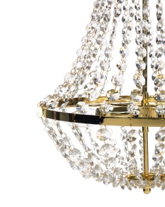 Produs Resigilat Candelabru Re-Bloom Diamante, fier/sticla acrilica, 40x40x110 cm, 2 lumini E14 max 40W, 230V, IP20, bec neinclus, auriu - Verificat A - Img 4