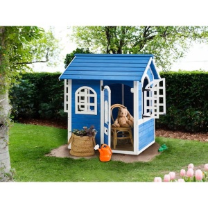 Produs Resigilat Casuta de gradina pentru copii Re-Bloom Kokkoni, lemn de brad, 118x115x129 cm, albastru/alb - Verificat A - Img 6
