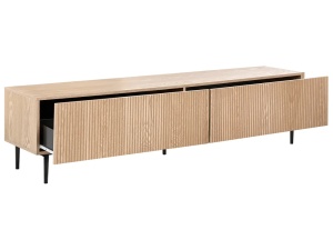 Produs Resigilat Comoda TV Re-Bloom Blythe, MDF/fier, 180x40x44 cm, 10 kg/sertar, natur/negru - Verificat B - Img 5