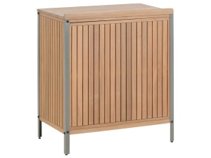 Produs Resigilat Dulap bucatarie exterior Re-Bloom Ivrea, lemn salcam certificat/aluminiu, 80x50x92 cm, maro/gri - Verificat A - Img 5