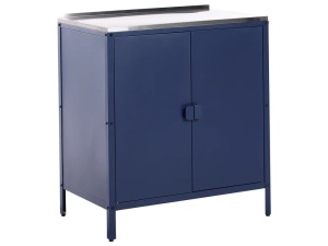 Produs Resigilat Dulap bucatarie pentru exterior Re-Bloom Vilama, otel/inox, 80x50x90 cm, 20 kg, rezistenta UV, albastru inchis - Verificat A