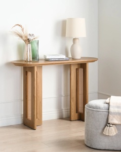 Produs Resigilat Masa tip consola Re-Bloom Karlo, MDF/ratan, 120x40x80 cm, 50 kg, natur - Verificat A - Img 3