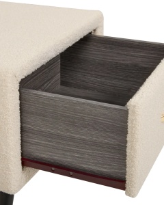 Produs Resigilat Noptiera cu 1 sertar Re-Bloom Flayat, lemn/textil, 46x38x49 cm, bej/negru - Verificat A - Img 4