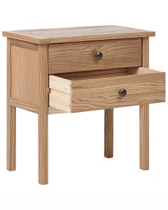 Produs Resigilat Noptiera Re-Bloom Salton, 2 sertare, lemn masiv/placaj, 53x31x55 cm, maro - Verificat A - Img 2