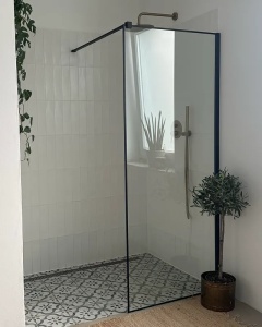 Produs Resigilat Paravan de dus Re-Bloom Waspam, 80x190 cm, sticla securizata 6mm, aluminiu/inox, usa reversibila, negru transparent - Verificat A - Img 2