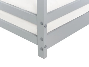 Produs Resigilat Pat copii Re-Bloom Appy, lemn de pin, 90x200 cm, somiera 15 lamele, 100 kg, gri - Verificat A - Img 3