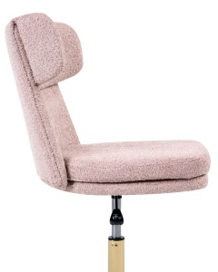 Produs Resigilat Scaun de birou Re-Bloom Granby, textil/placaj/fier, 58x58x77-87 cm, rotire 360°, reglaj pneumatic, 110 kg, roz pastel/auriu - Verificat A - Img 5