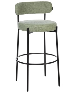 Produs Resigilat Set 2 scaune de bar Re-Bloom Allison, textil/metal, 50x50x97 cm, suport picioare, 120 kg, verde/negru - Verificat A - Img 6