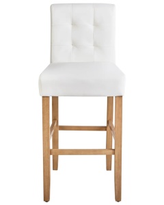 Produs Resigilat Set 2 scaune de bar Re-Bloom Madison, piele ecologica/otel/cauciuc, 47x52x108 cm, 115 kg, alb/natur - Verificat A - Img 6