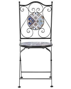 Produs Resigilat Set 2 scaune de gradina Re-Bloom Civita, fier/ceramica, 40x45x90 cm, 150 kg, multicolor - Verificat A - Img 6