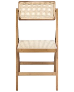 Produs Resigilat Set 2 scaune de masa pliabile Re-Bloom Modane, bambus/ratan PE, 45x54x83 cm, 150 kg, bej/maro - Verificat A - Img 6