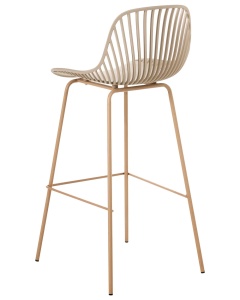 Produs Resigilat Set 4 scaune de bar Re-Bloom Kleve, material sintetic/fier, 46x48x103 cm, 150 kg, bej - Verificat A - Img 4