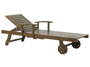 Produs Resigilat Sezlong extensibil Re-Bloom Amantea II, lemn salcam/otel, 64x196x35-74 cm, 120 kg, maro inchis - Verificat A