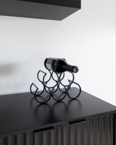 Produs Resigilat Suport pentru sticle de vin Re-Bloom Lurgan, metal, 28x13x26 cm, 6 sticle, negru - Verificat A - Img 2