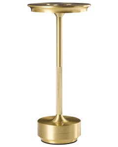 Produs Resigilat Veioza LED fara fir Re-Bloom Mago, metal, 13x13x28 cm, LED integrat 70lm 3 temp culoare, IP44, USB-C, 5V, 30000h, auriu - Verificat A