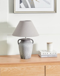Produs Resigilat Veioza Re-Bloom Agefet, ceramica/textil, 35x35x49 cm, E27 max 45W, 230V, cablu 130 cm, bec neinclus, gri/bej - Verificat A - Img 6