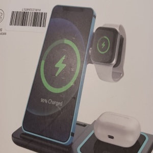 ReadeREST statie de incarcare wireless 3 in 1, telefon, casti si smartwatch, compatibil iPhone, Android, AirPods, Apple Watch, Samsung, Huawei, Xiaomi, alb - Verificat A · Re-Bloom - Img 6
